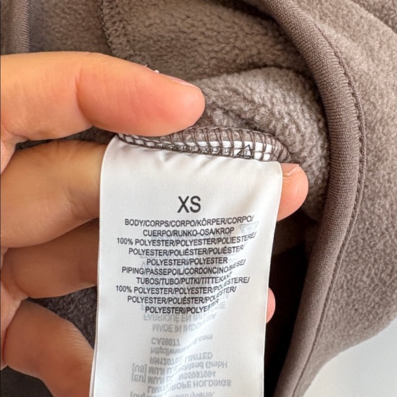 Muji brown taupe fleece cardigan sz xs new - Picture 3 of 4